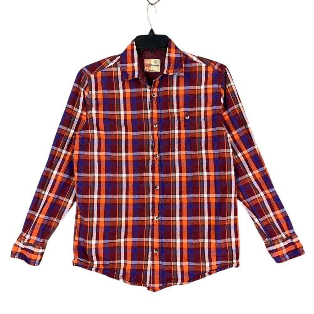 RuffHewn Shirt Mens S Plaid Twill Casual Streetwear Outdoor Rugged Layered Cabin